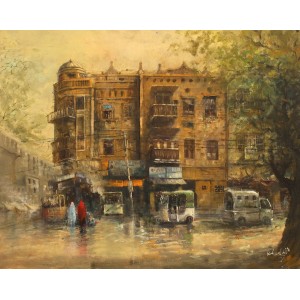 Fahad Ali, 24 x 30 Inch, Oil on Canvas, Citysscape Painting, AC-FAL-001
